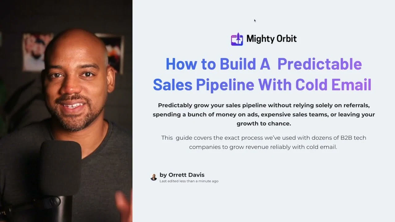 Orrett Davis explains a B2B cold email process for tech and healthtech companies
